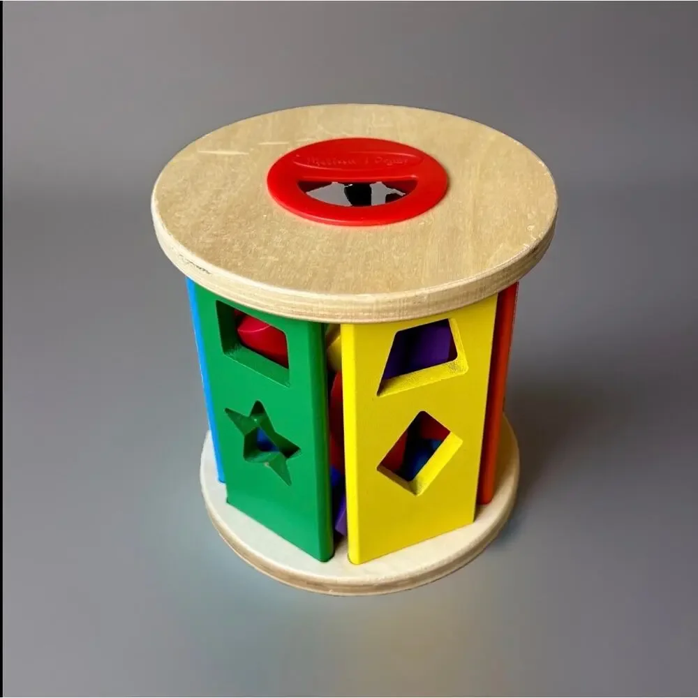 Melissa & Doug Match & Roll Shape Sorter Wooden Learning Toy Complete